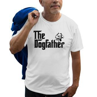 The Dogfather Pitbull Funny Father Dog Lover Gift Gift For Mens Old Men T-shirt | Mazezy
