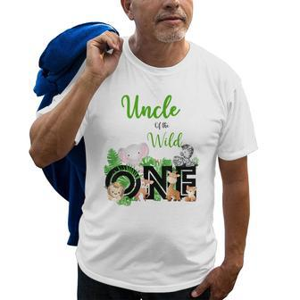 Uncle Of The Wild One | Zoos Happy Birthday Jungle Animal Old Men T-shirt | Mazezy