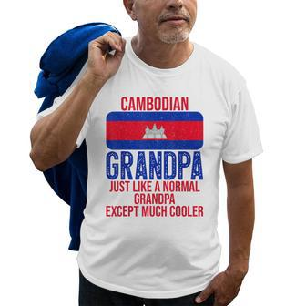 Vintage Cambodian Grandpa Cambodia Flag For Fathers Day Gift For Mens Old Men T-shirt | Mazezy