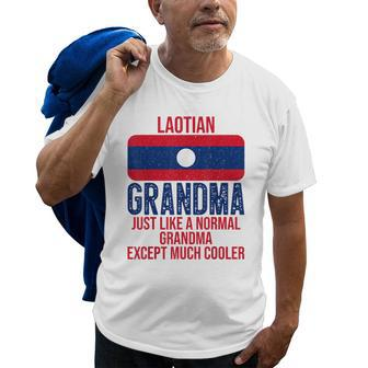 Vintage Laotian Grandma Laos Flag For Mothers Day Old Men T-shirt | Mazezy