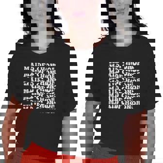 70S Style Maid Of Honor Wedding And Bachelorette Party Old Women T-shirt | Mazezy