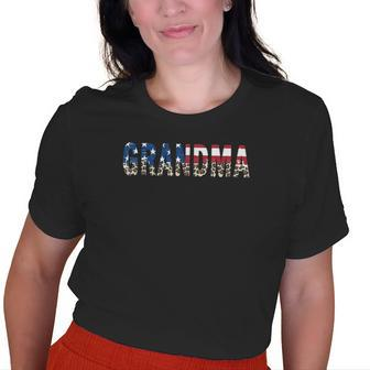 American Grandma Leopard American Flag 4Th Of July Old Women T-shirt | Mazezy