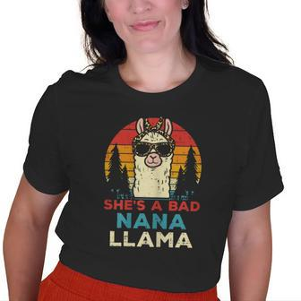 Bad Nana Llama Retro Alpaca Grandma Granny Women Old Women T-shirt | Mazezy