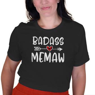 Badass Memaw Buffalo Plaid Grandmother Grandma Old Women T-shirt | Mazezy