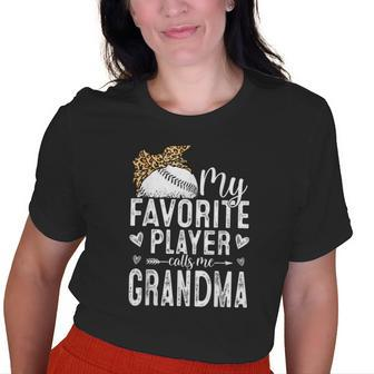 Baseball Grandma Leopard Baseball Lovers Old Women T-shirt | Mazezy