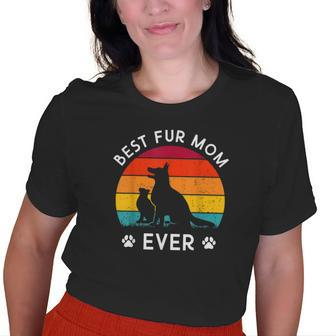 Best Fur Mom Ever Vintage Retro Dog And Cat Owner Love Old Women T-shirt | Mazezy