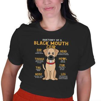Black Mouth Cur Anatomy Of Dog Mom Dad Old Women T-shirt | Mazezy