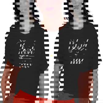 Blessed Nana For Grandma Women Christmas Grandkids Old Women T-shirt | Mazezy