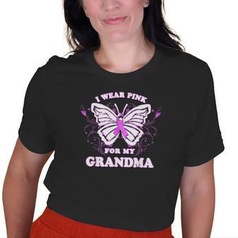 Breast Cancer Awareness Wear Pink Ribbon Grandma Old Women T-shirt | Mazezy