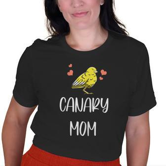 Canary Mom Leaf Pattern Cool Fowl Finch Pet Bird Lover Old Women T-shirt | Mazezy