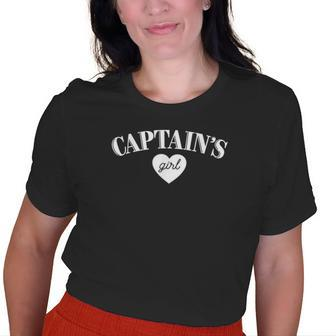 Captains Girl T Cute Boat Military Pilot Team Wife Old Women T-shirt | Mazezy
