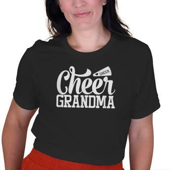 Cheer Grandma With Megaphone Heart Graphic Old Women T-shirt | Mazezy