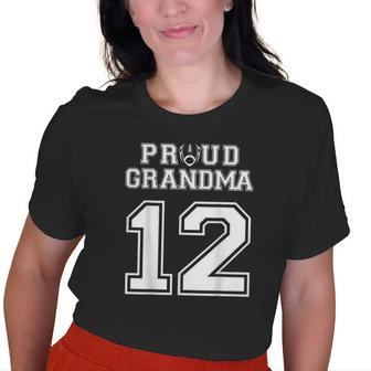 Custom Proud Football Grandma Number 12 Personalized Women Old Women T-shirt | Mazezy