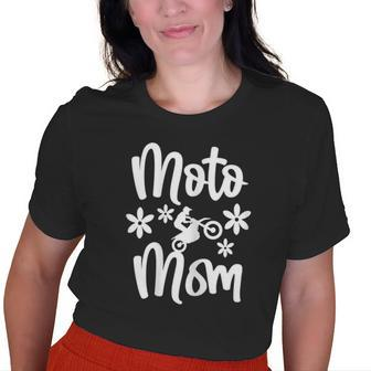 Dirt Bike Moto Mom Mother Flowers Motorbike Enduro Sports Old Women T-shirt | Mazezy