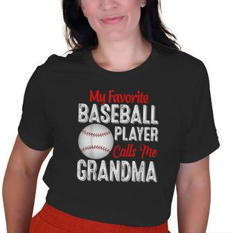 My Favorite Baseball Player Calls Me Grandma Retro Softball Old Women T-shirt | Mazezy