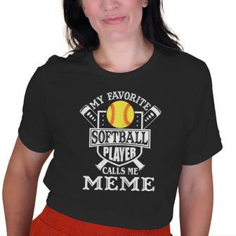 My Favorite Baseball Player Calls Me Meme Outfit Softball Old Women T-shirt | Mazezy