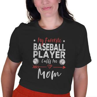 My Favorite Baseball Player Calls Me Mom Baseball Player Mom Old Women T-shirt | Mazezy