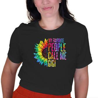 My Favorite People Call Me Gigi Sunflower Tie Dye Old Women T-shirt | Mazezy