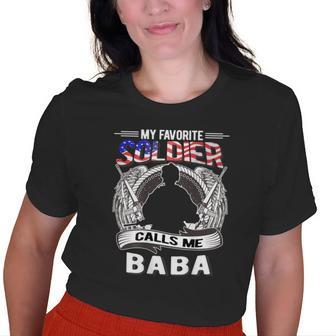 Favorite Soldier Calls Me Baba Proud Army Grandma Old Women T-shirt | Mazezy