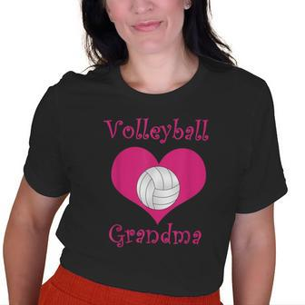 Girly Pink Volleyball Grandma Heart Old Women T-shirt | Mazezy