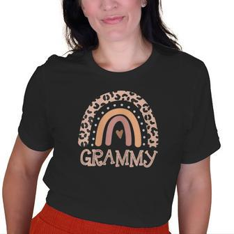 Grammy For Mother Grandmother Family Rainbow Leopard Old Women T-shirt | Mazezy