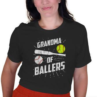 Grandma Of Ballers Baseball Softball Old Women T-shirt | Mazezy