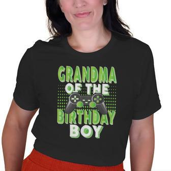 Grandma Of The Birthday Boy Gamer Bday Party Old Women T-shirt | Mazezy