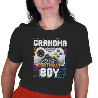 Grandma Of The Birthday Boy Matching Video Game Birthday Old Women T-shirt | Mazezy
