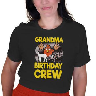 Grandma Birthday Crew Farm Animals Barnyard Tractor Party Old Women T-shirt | Mazezy