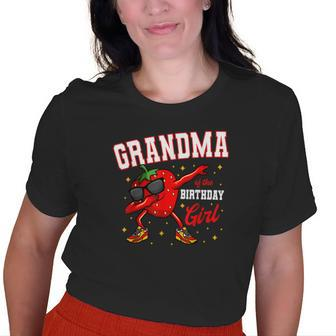 Grandma Of The Birthday Girl Dabbing Strawberry Bday Party Old Women T-shirt | Mazezy
