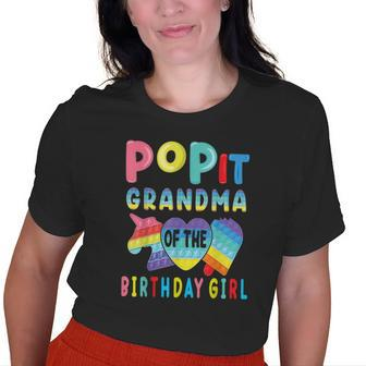 Grandma Of The Birthday Girl Pop It Unicorn Birthday Kids Old Women T-shirt | Mazezy