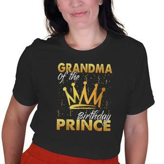 Grandma Of The Birthday Prince Boys Son Birthday Theme Party Old Women T-shirt | Mazezy