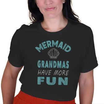 Grandma Mermaid Birthday Party Family Old Women T-shirt | Mazezy