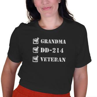 Grandma Veteran Checklist Female Veterans Day Old Women T-shirt | Mazezy