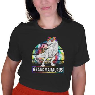 Grandmasaurus Dinosaur Grandma Saurus Family Matching Old Women T-shirt | Mazezy