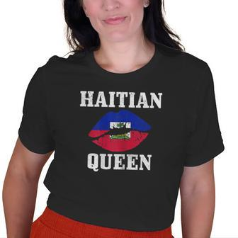 Haitian Queen Haiti Flag Pride Vintage Girls Old Women T-shirt | Mazezy