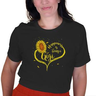 Happiness Is Being A Gigi Sunflower Grandma Old Women T-shirt | Mazezy