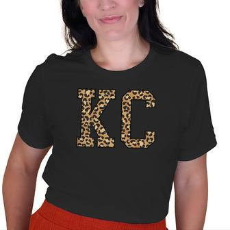 Kc Leopard Pattern Womens Kansas City Old Women T-shirt | Mazezy