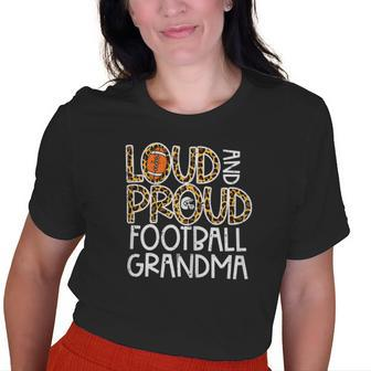 Leopard Loud & Proud American Football Grandma Family Nana Old Women T-shirt | Mazezy