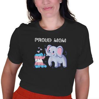 Lgbtq Cute Elephants Proud Mom Transgender Trans Pride Old Women T-shirt | Mazezy