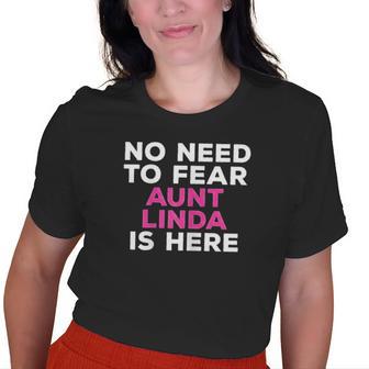 Linda Funny Aunt Gift Family Name Text Gift For Womens Old Women T-shirt Graphic Print Casual Unisex Tee | Seseable CA
