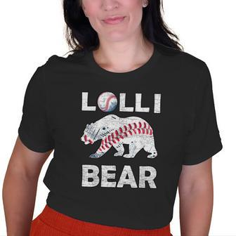 Lolli Bear Baseball Grandma Grandmother Granny And Pop Old Women T-shirt | Mazezy