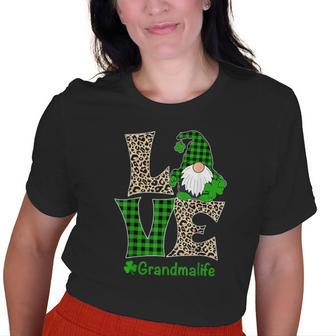 Love Grandma Life St Patricks Day Gnome Irish Grandma Old Women T-shirt | Mazezy