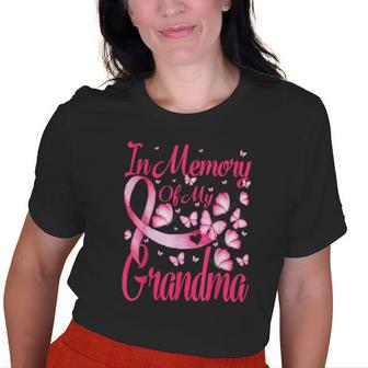 In Memory Of My Grandma Butterfly Breast Cancer Awareness Old Women T-shirt | Mazezy