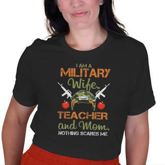 Military Wife Mom Teacher Military Wife Old Women T-shirt | Mazezy
