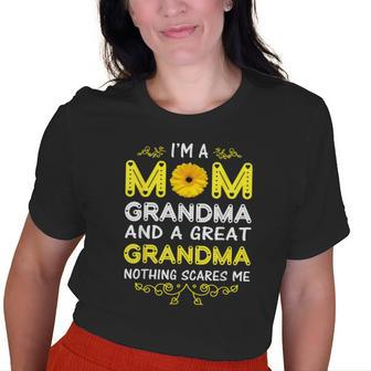 Im A Mom And Grandma Nothing Scares Me Grandma Old Women T-shirt | Mazezy