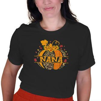 Nana Pumpkin Leopard Print Sunflower Grandma Buffalo Plaid Old Women T-shirt | Mazezy