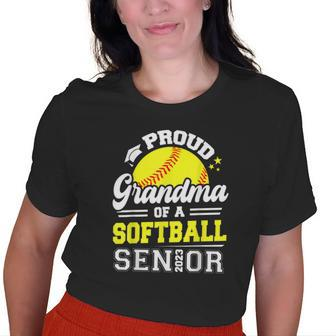 Proud Grandma Of A Softball Senior 2023 Graduation Old Women T-shirt | Mazezy