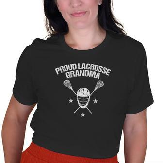 Proud Lax Grandma Lacrosse Sports Player Helmet Stick Old Women T-shirt | Mazezy