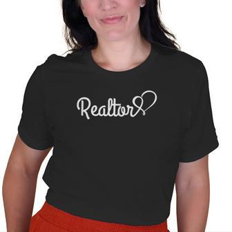 Realtor Real Estate Agent Heart House Rent Broker Old Women T-shirt | Mazezy